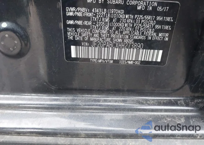 JF2GPABCXHH273890: 44110823