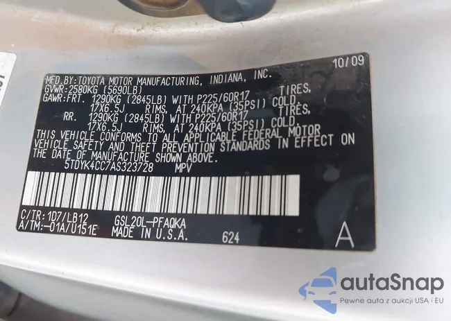 5TDYK4CC7AS323728: 44110892