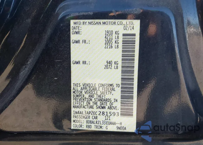 1N4AL3AP2EC281593: 44110909