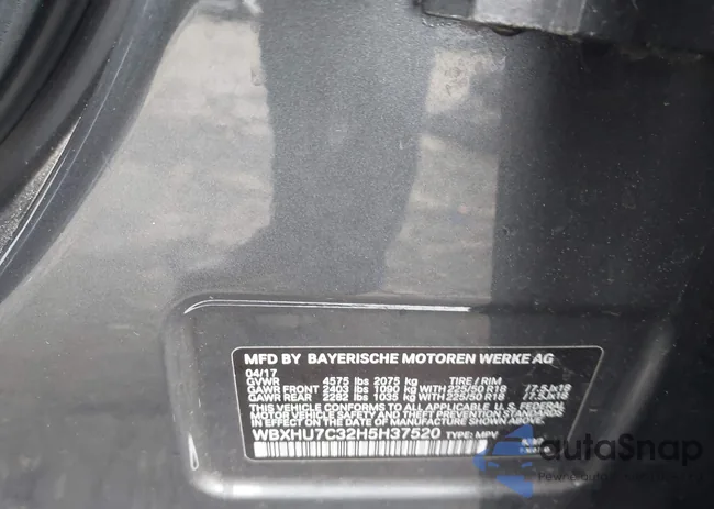 WBXHU7C32H5H37520: 44110920