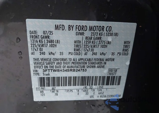 3FTTW8H34SRB24753: 44110921