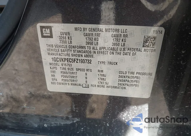 1GCVKPEC5FZ193732: 44110937