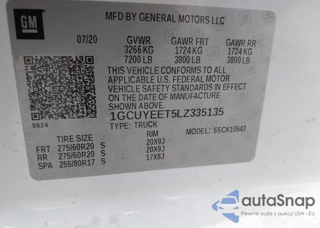 1GCUYEET5LZ335135: 44110946