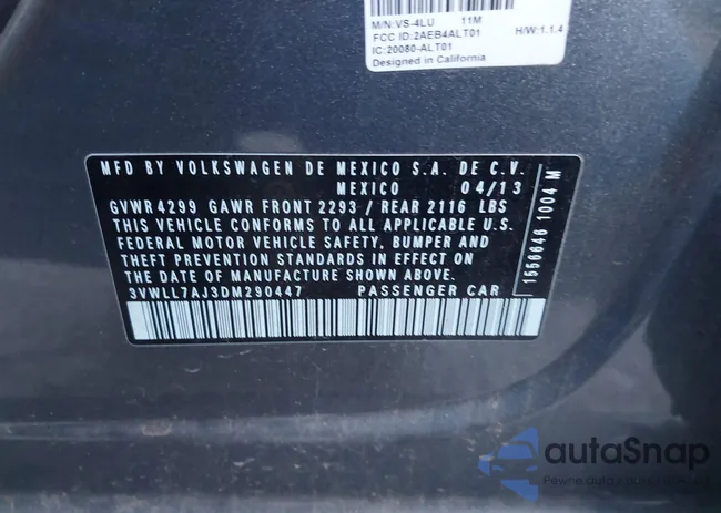 3VWLL7AJ3DM290447: 44110951