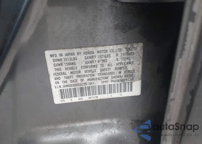 JHMGE8H60DC051041: 44110127