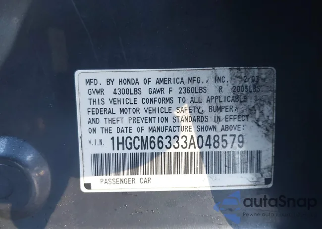 1HGCM66333A048579: 44110129