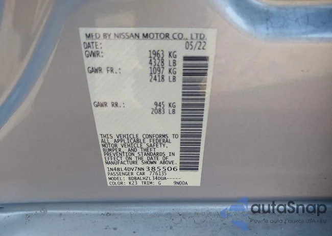 1N4BL4DV7NN385506: 44110137