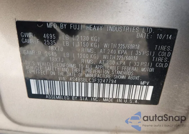 4S4BSBLC3F3247794: 44110138