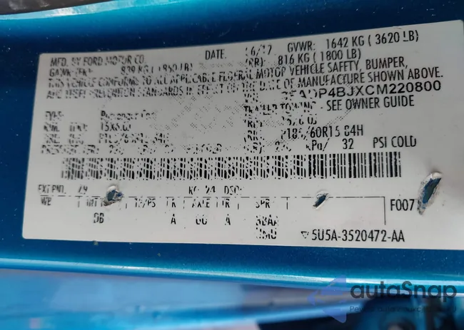 3FADP4BJXCM22080: 44110170