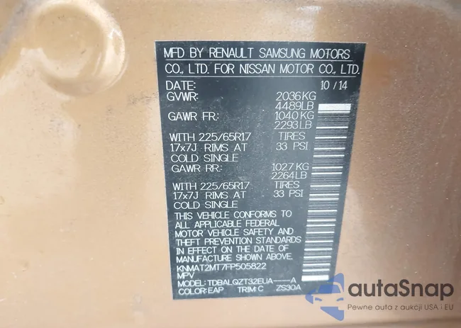 KNMAT2MT7FP505822: 44110186