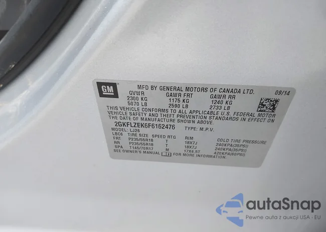 2GKFLZEK6F6162476: 44110207