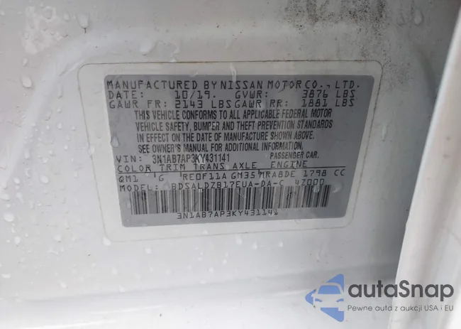 3N1AB7AP3KY431141: 44110460