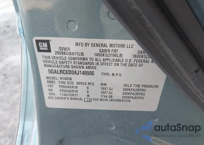 5GALRCED0AJ148906: 44110492