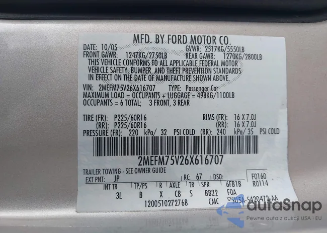 2MEFM75V26X616707: 44111508