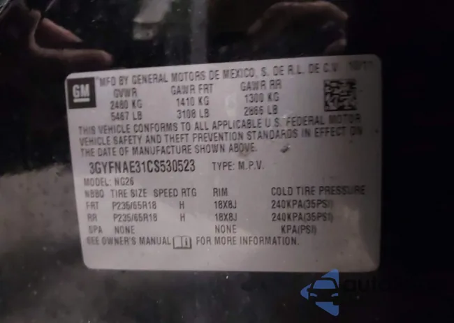 3GYFNAE31CS530523: 44111517