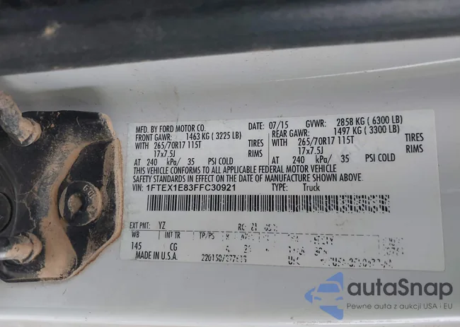 1FTEX1E83FFC30921: 44111528