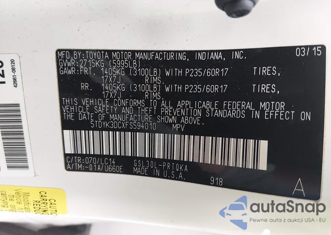 5TDYK3DCXFS594010: 44111601