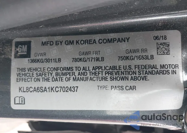 KL8CA6SA1KC702437: 44111612