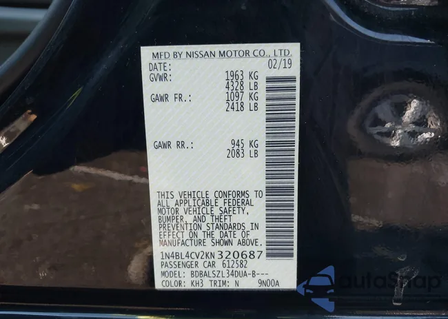 1N4BL4CV2KN320687: 44111757