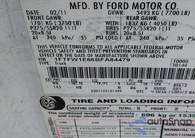 1FTFW1E66BFA84479: 44111780