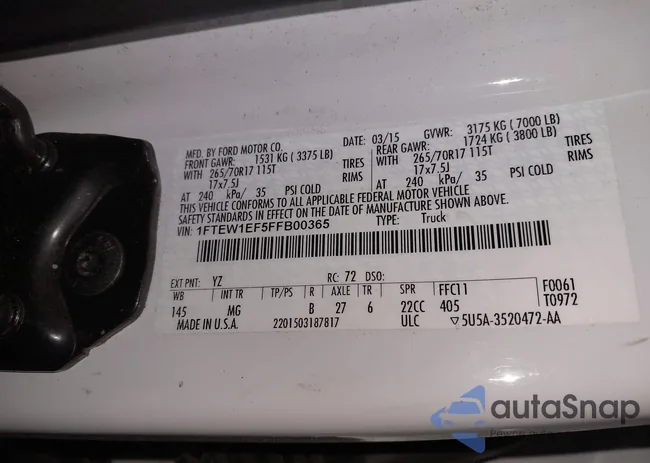 1FTEW1EF5FFB00365: 44111809