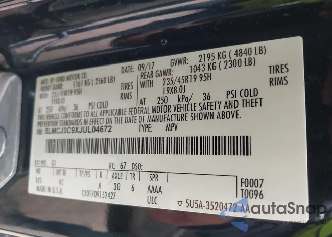 5LMCJ3C9XJUL04672: 44111822