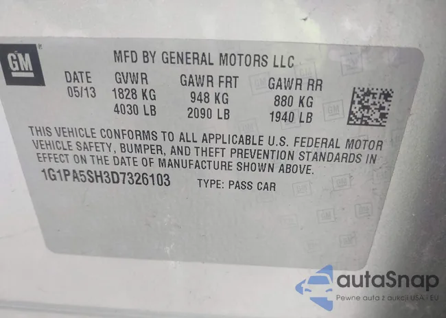 1G1PA5SH3D7326103: 44111845