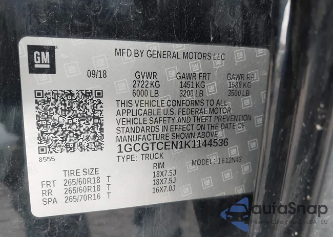 1GCGTCEN1K1144536: 44111878