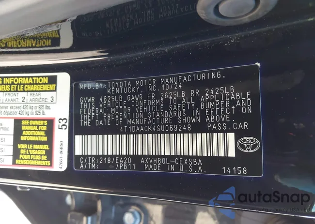 4T1DAACK4SU069248: 44111990