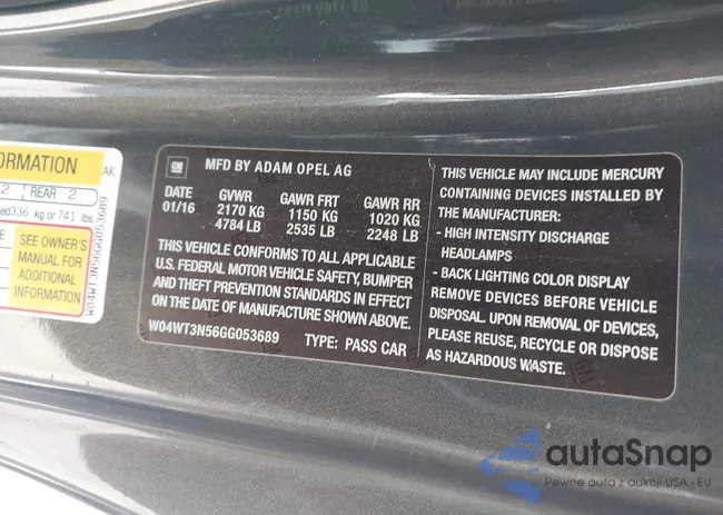 W04WT3N56GG053689: 44112029