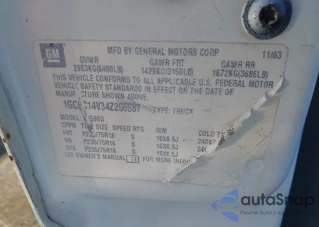 0GCEC14V34Z206987: 44112037