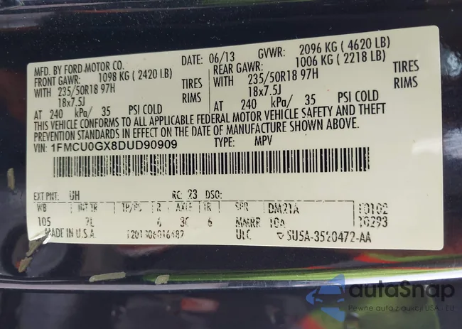 1FMCU0GX8DUD90909: 44111119