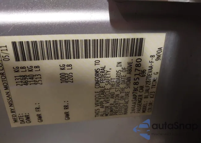 1N4AA5AP7BC851780: 44111229