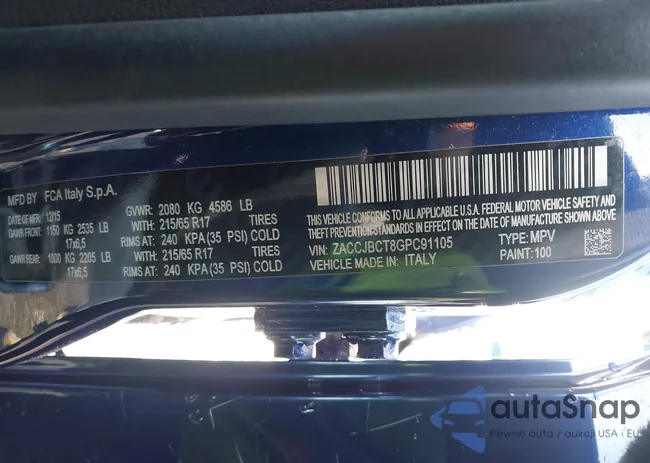 ZACCJBCT8GPC91105: 44111274