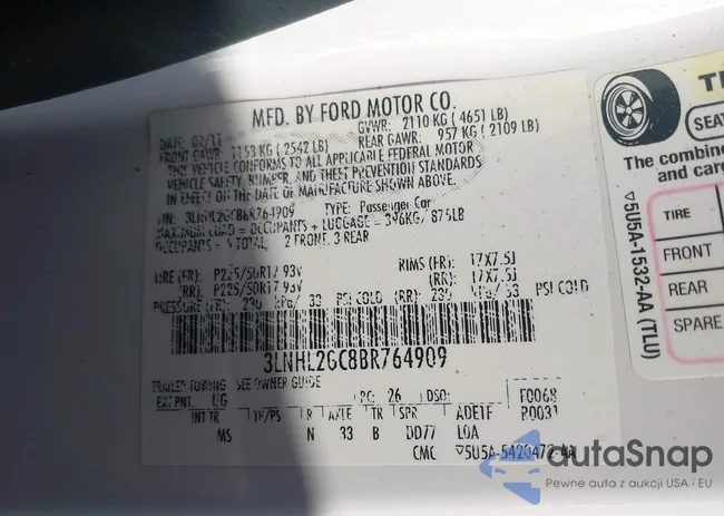 3LNHL2GC8BR764909: 44111285