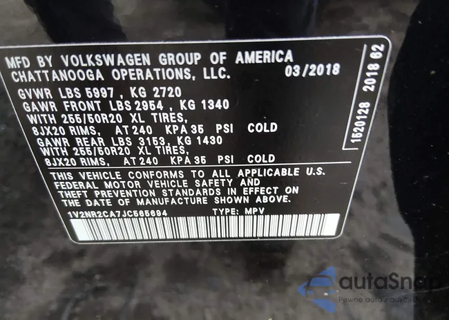 1V2NR2CA7JC565694: 44111421