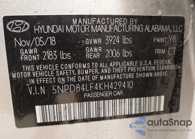 5NPD84LF4KH429410: 44111439