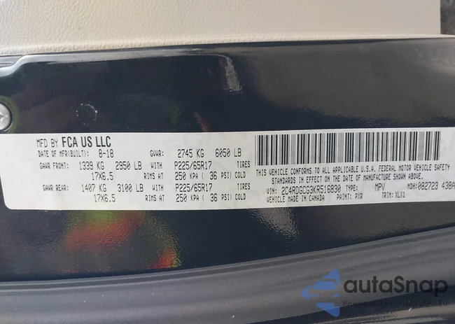 2C4RDGCG3KR516830: 44111492