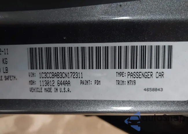 1C3CCBAB3CN172311: 44112505