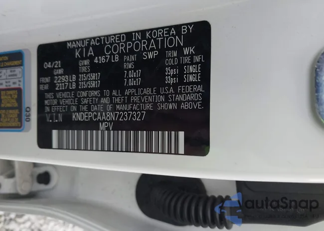 KNDEPCAA8N7237327: 44112509