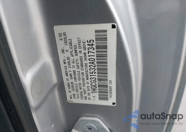 1HGCG31532A017345: 44112523