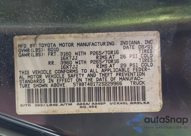 5TBBT48172S229966: 44112701