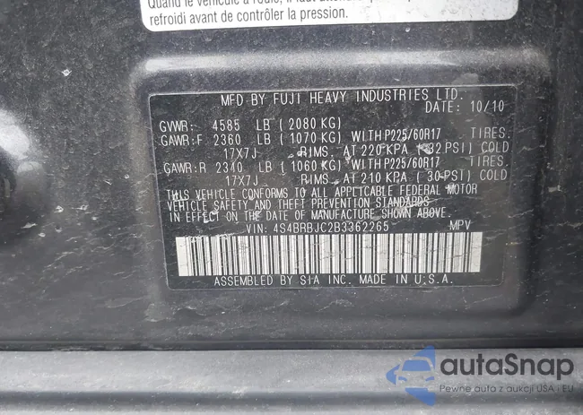 4S4BRBJC2B3362265: 44112791