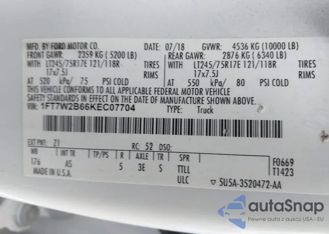 1FT7W2B66KEC07704: 44112852