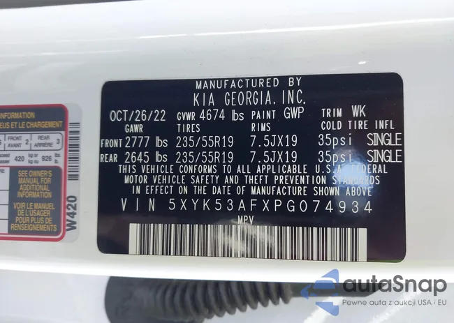 5XYK53AFXPG074934: 44112887