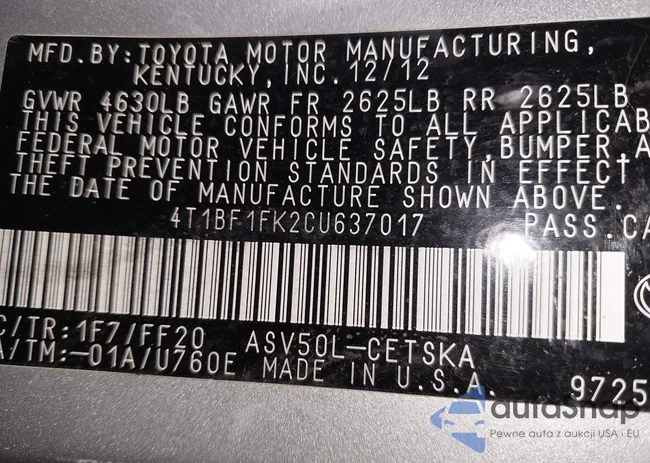 4T1BF1FK2CU637017: 44112955