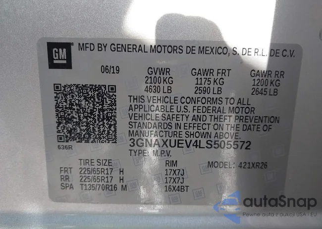 3GNAXUEV4LS505572: 44113028