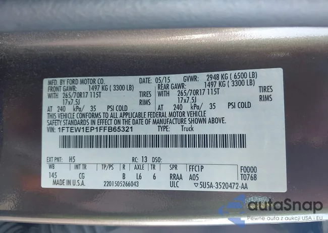 1FTEW1EP1FFB65321: 44112269