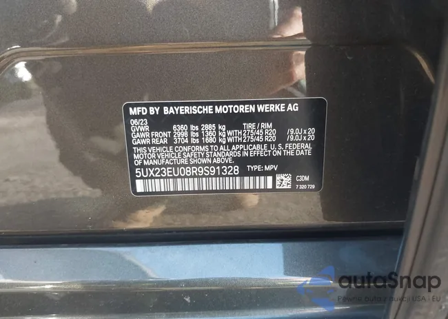 5UX23EU08R9S91328: 44112301