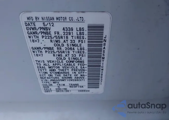 JN8AS5MT1CW298371: 44112323